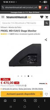 Cedesi Proel WD15AV2 Stage Monitor