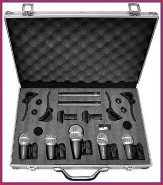 PYLE PDKM7 SET 7 MICROFONI CABLATI DINAMICI PER BATTERIA -COME NUOVO