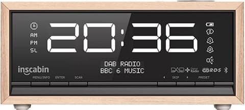 Inscabin C1 DAB/DAB+ FM Digital Radio Alarm Clock - Biały, B