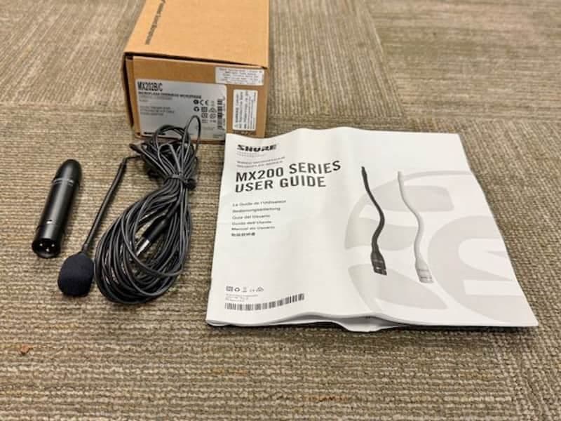 Shure MX202B/C Microflex Overhead Cardiod Microphone w/ 30' Cable, Excellent Condition