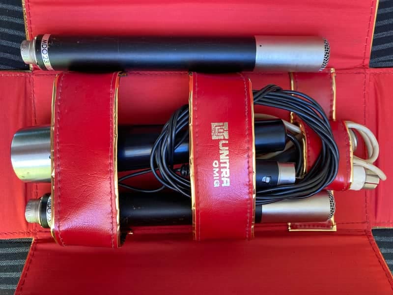 Vintage Unitra MB Tonsil MDO 23 omnidirectional dynamic studio microphone pair guitar vocal Sennheiser Omig