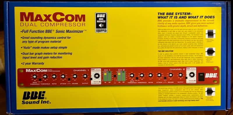 BBE MaxCom Dual-Channel Compressor/Limiter/Gate with Sonic Maximizer 2010s - RED