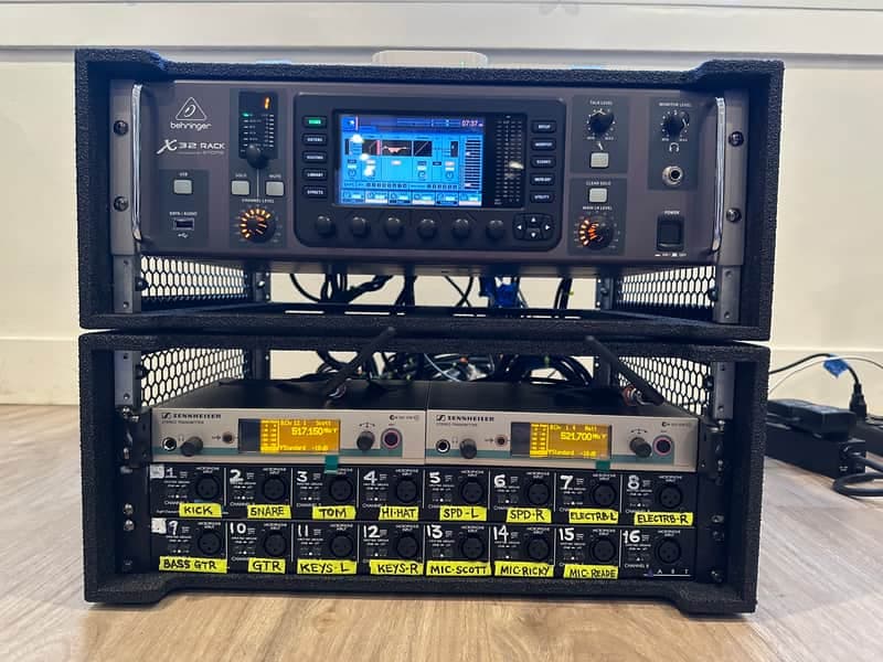Behringer X32 Rack Complete Touring IEM Rig - Sennheiser G3, 16-Ch Split, Fly Racks & Cases
