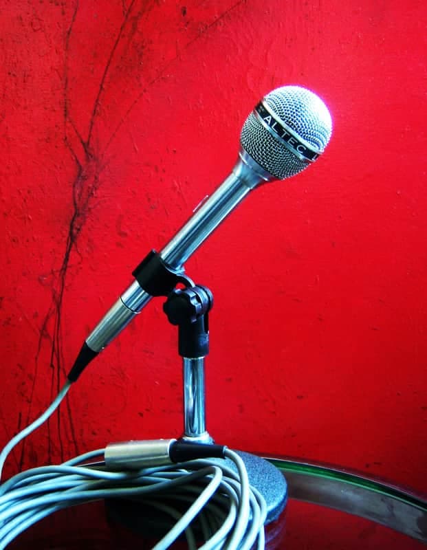 Vintage rare 1960's Altec 650B dynamic cardioid microphone Low Z w accessories 639B 654A # 2