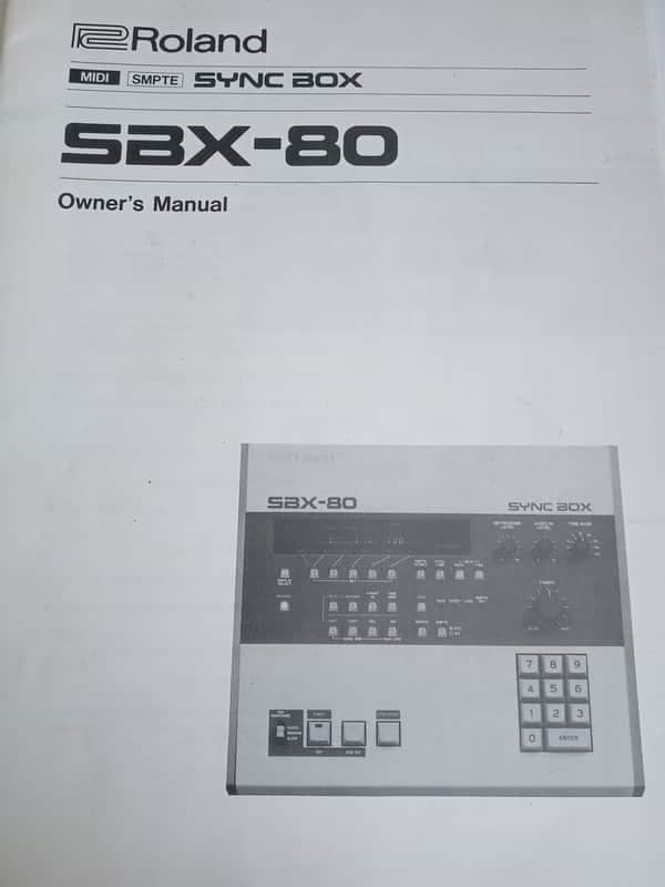 The King of MIDI, SMPTE & SYNCH 24 - a RARE Roland SBX-80 Manual Roland SBX-80 Sync Box