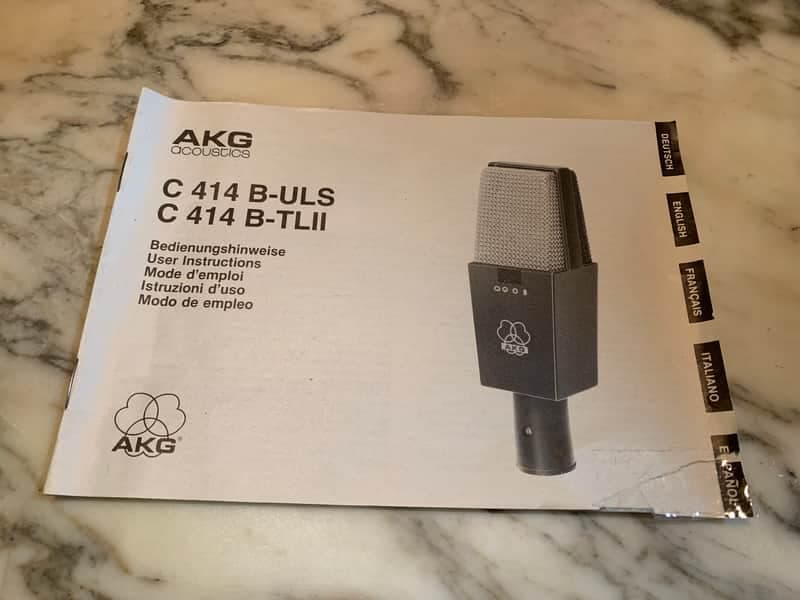 AKG C414 B- ULS/C414 TLll VINTAGE MICROPHONE MANUAL- ORIGINAL! MAKE OFFER!