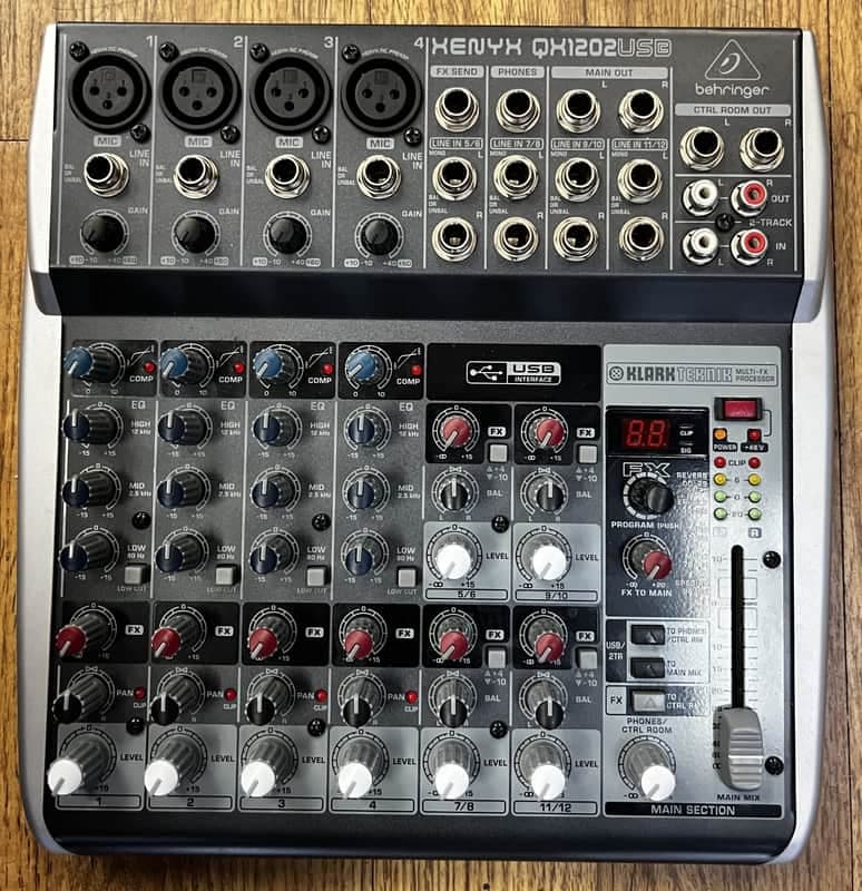 BEHRINGER XENYX QX1202USB 12 INPUT 2 BUS MIXER W/FX/USB (USED)