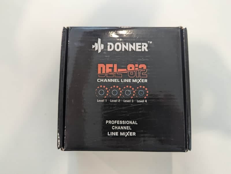 Donner Line Mixer 4 Channel, Low-Noise Mini Audio Mixer DC 12V with AC adapter & Stereo/Mono Adjustment
