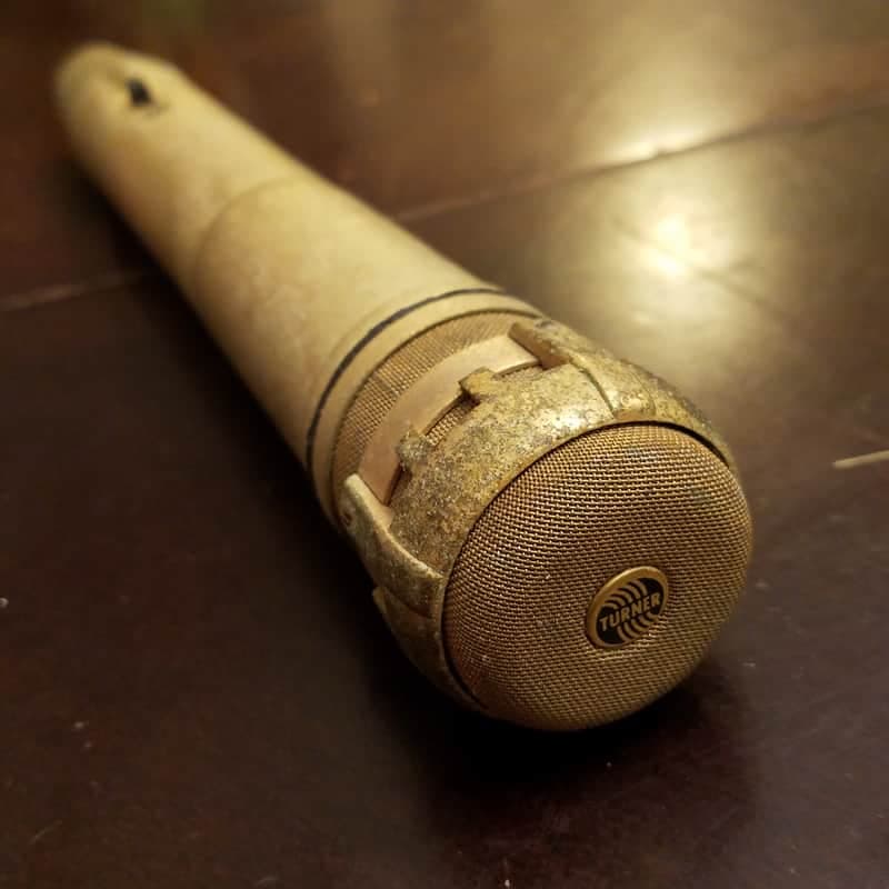 Turner 500 Dynamic Cardioid Mic Rare Gold XLR hi-Z low-Z 1960s