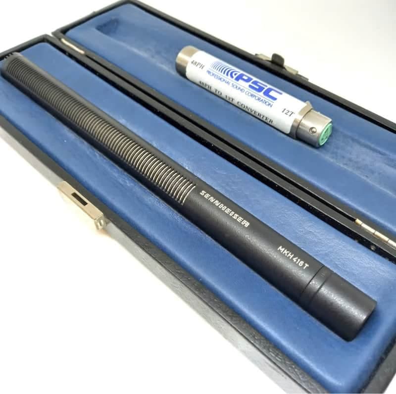 Vintage Sennheiser MKH 416 T Shotgun Mic - 1970s - With 48PH to 12T Converter // MKH416 // MKH 416T