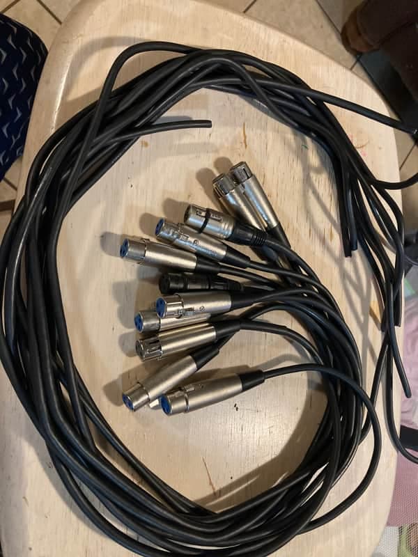 Lot of 11 CUT Microphone Cables XLR Female Ends