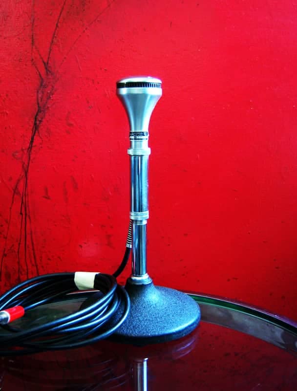 Vintage 1950's RARE Astatic DK-1 crystal microphone w F-11 adapter Harp mic JT30 T3 D104