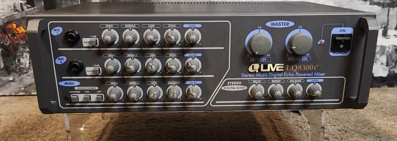 l LQ8300E l LQ8300E is a stereo powered mixer and amplifier 90s - Black