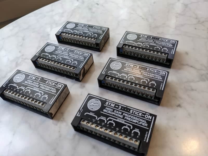LOT OF 6 UNITS - RDL STM-3 High Gain Microphone Preamp (+45 to +75 dB Gain)