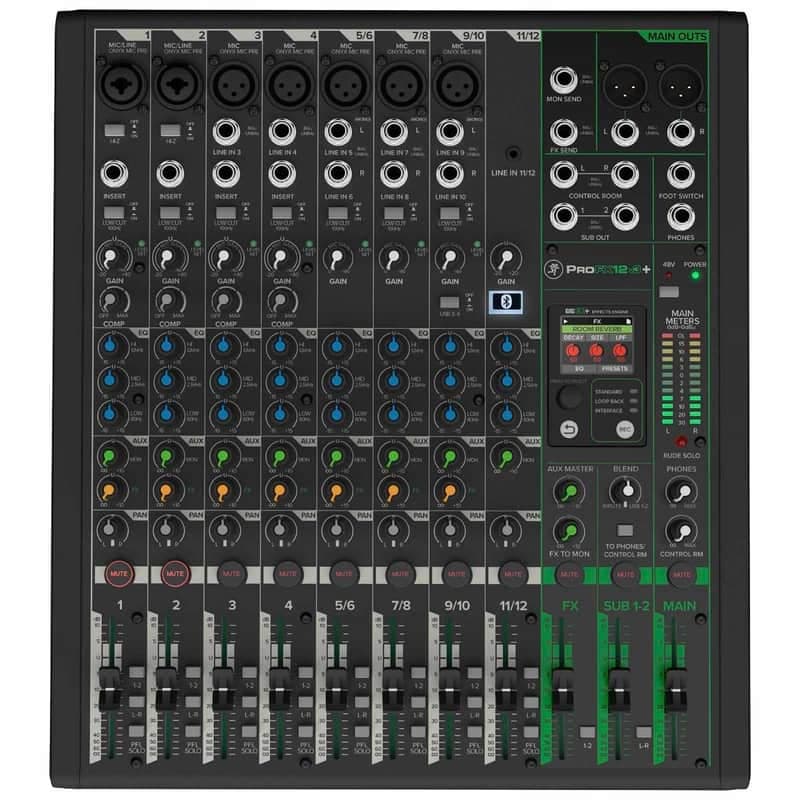 Mackie ProFX12v3+ 12-Channel Analog Enhanced FX USB Recording Mixer w Bluetooth - Open Box Mint