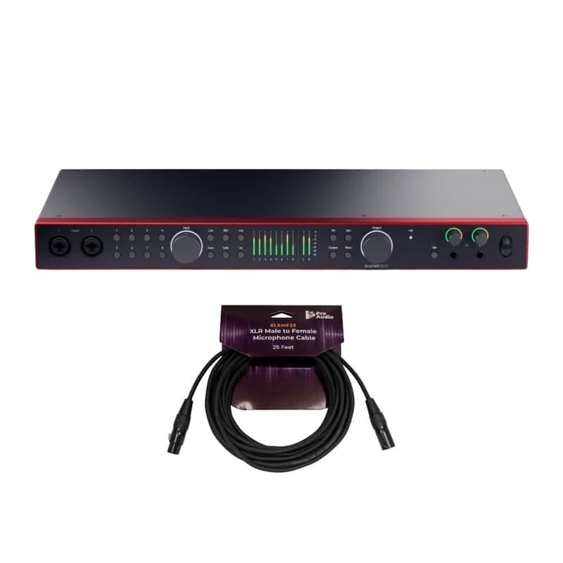 Focusrite Scarlett 18i20 4th Gen 18x20 USB Audio Interface with XLR Cable Bundle