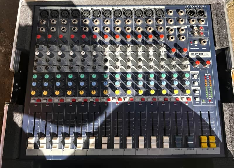 Soundcraft EPM12 Analog Mixing Console with Matching Flight Case for Sale