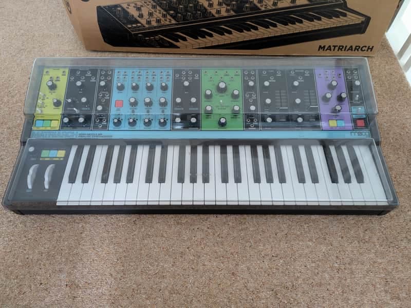 Protected Moog Matriarch 49-Key Semi-Modular Analog Synthesizer with Clear Cover and Box