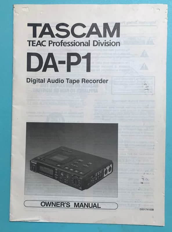 Tascam DA-P1 Factory Owners Manual