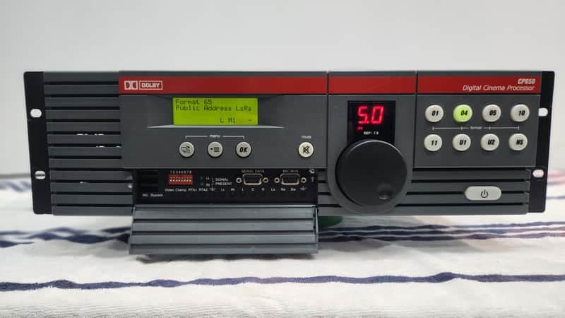 DOLBY LABORATORIES MODEL CP650 — 8-CHANNEL CINEMA AUDIO PROCESSOR, AES/ANALOG INPUTS, ETHERNET CONTROL, VERY CLEAN