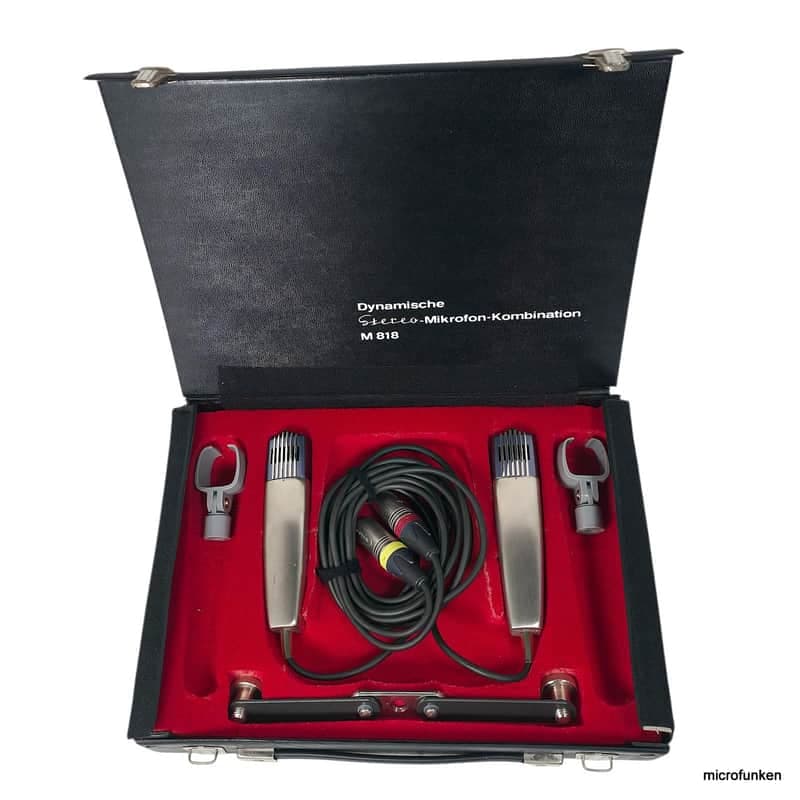 Beyer M81 60's Vintage Dynamic Stereo Set. Case. Clips. XLR. Beyerdynamic M818