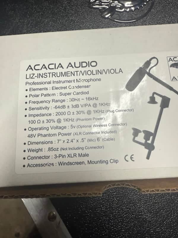 Acacia Audio liz violin/viola mic 2024 - back