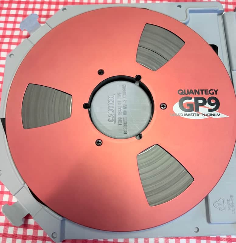 Quantegy GP9 1/2" audio tape for analog RTR machines on 10.5" metal reel