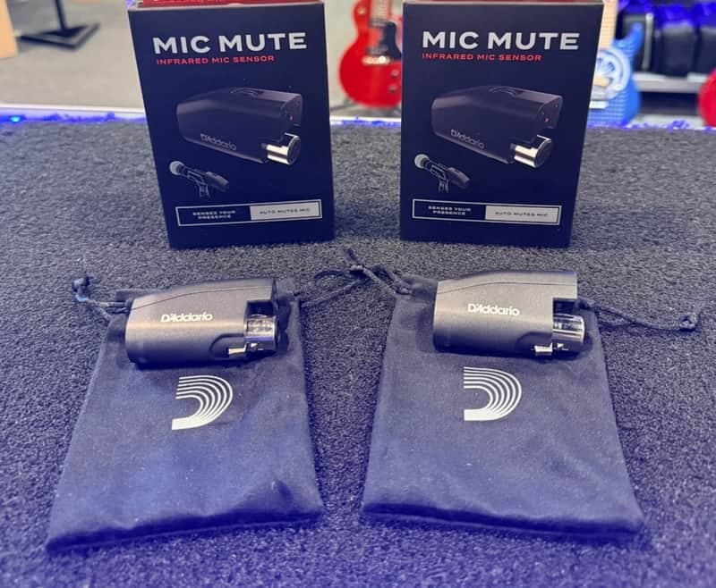 D'Addario IR Mic Mute Infared Mic Microphone Sensors SET OF 2 - Black with Box