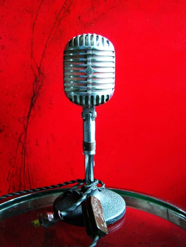 Vintage 1940's Shure 55 Cardioid Dynamic Microphone mod LED light lamp # 1 556S 556 55 55SW