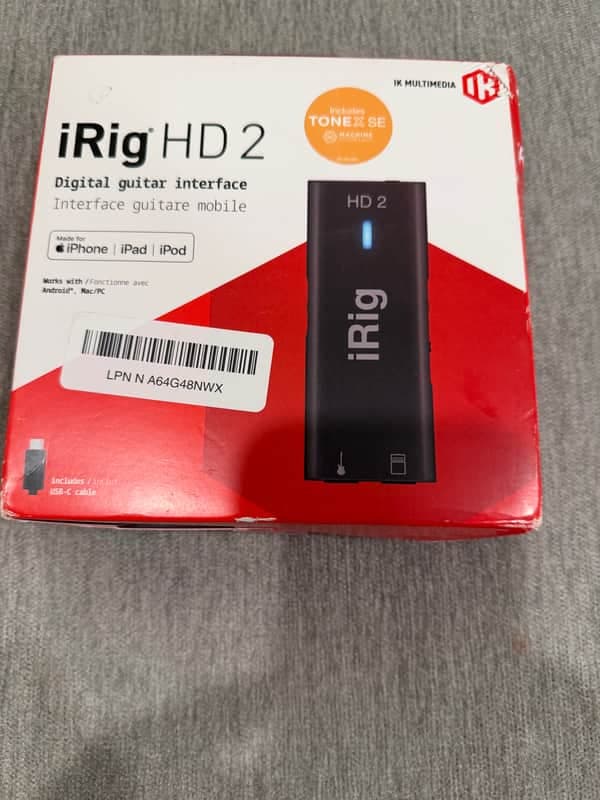 IK Multimedia iRig HD 2 Mobile USB Guitar Interface 2010s - Black