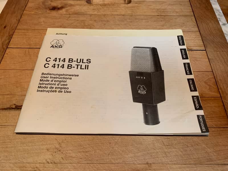 AKG C414 B- ULS/C414 TLll VINTAGE MICROPHONE MANUAL- EXCELLENT! MAKE OFFER!