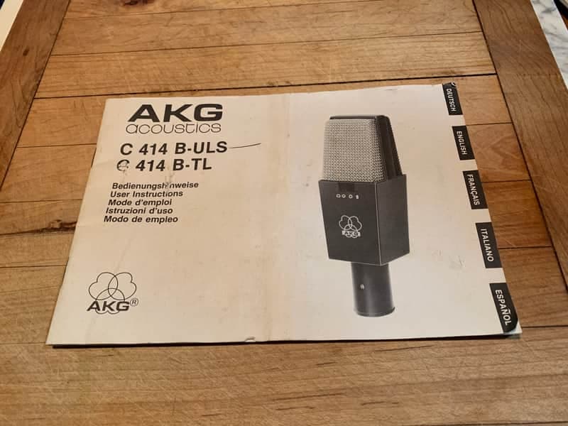 AKG C414 B- ULS/C414 TLll VINTAGE MICROPHONE MANUAL- CLASSIC! MAKE OFFER!
