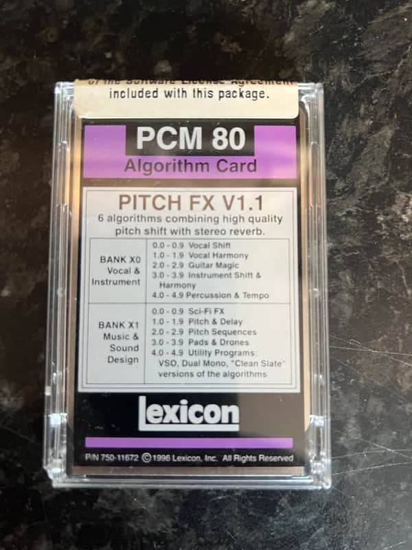 Lexicon pitch FX algorithm card Lexicon pitch FX algorithm card 1996
