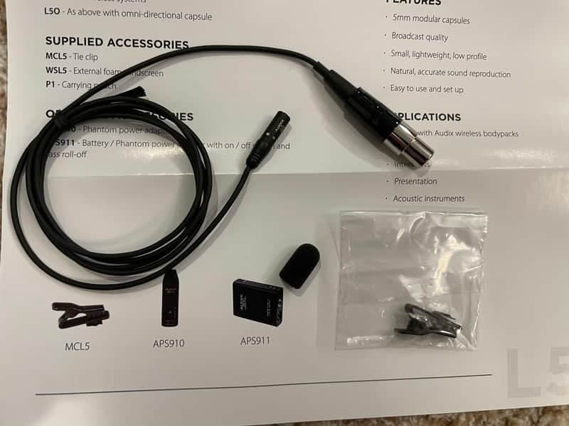Audix L5 Miniature Lavalier Microphone 2010s - Black