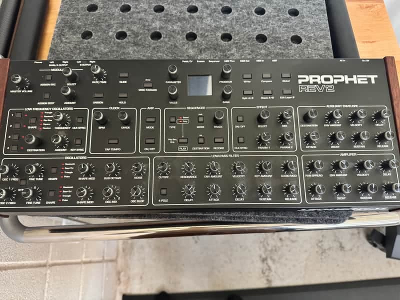 Sequential Prophet Rev2 Desktop 8-Voice Polyphonic Synthesizer 2018 - Present - Black with Wood Sides
