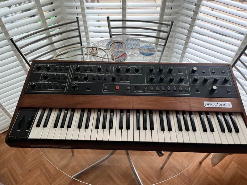 Sequential Prophet 5 Rev3 61-Key 5-Voice Polyphonic Synthesizer 1980 - 1984 - Black with Wood Front & Sides
