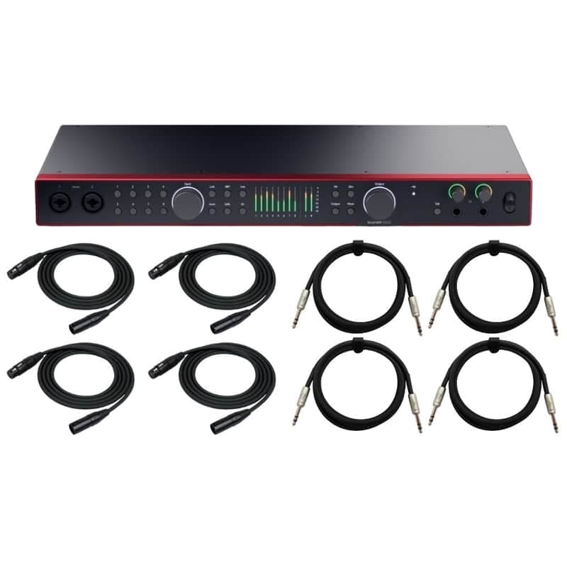 Focusrite Scarlett 18i20 USB Audio Interface with Pro Tools and 4 XLR Cables