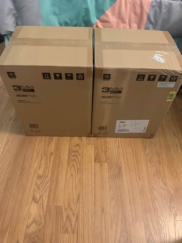 PAIR JBL 306P MKII 6.5" Powered Studio Monitors 112 Watts Each New in boxes