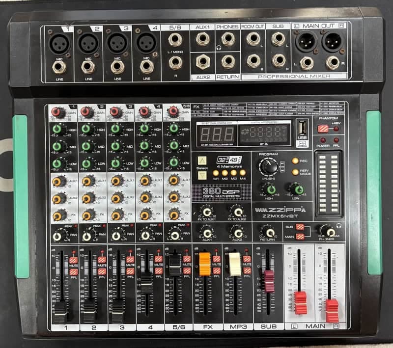 ZZIPP ZZMX6RBT 6-channel analogue mixer with DSP multi-effects – ...