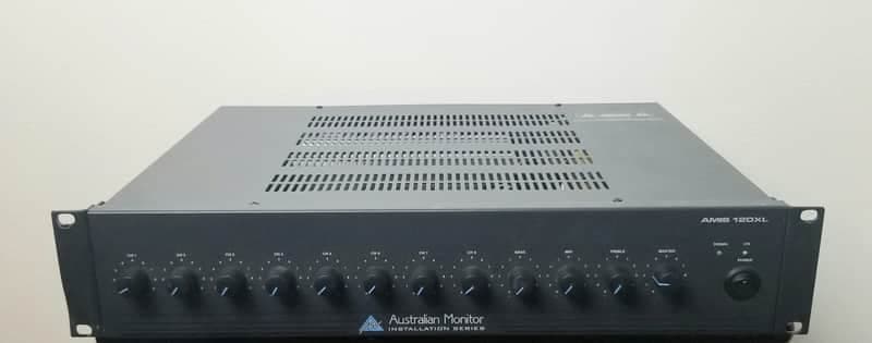 Australian Monitor AMIS 120XL 8 channel Install Mic Mixer/120 Watt Power Amp (70/100V, 4/8 ohm)