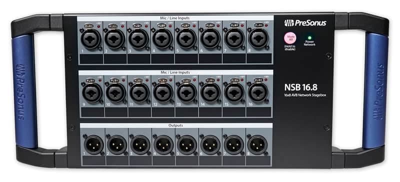 PRESONUS NSB 16.8 16x8 AVB Stagebox w/XMAX Preamps + Rugged Steel Enclosure