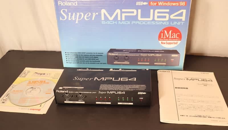 Roland SuperMPU64 USB Midi Interface 4-In 4-Out with box, CD ROM, manual