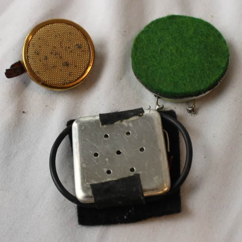 Variety Lot of 3 Vintage Crystal Lapel Microphones (Various Brands: Brush, Shure)