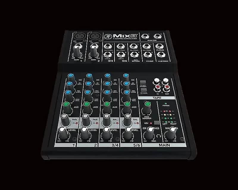 Mint Mackie Mix8 8-Channel Compact Mixer - Black