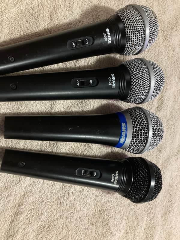 Lot of 4 Good Used Shure Microphones C606 C608 RS130