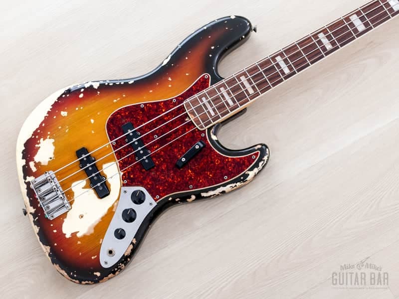 1969 Fender Jazz Bass Sunburst Faux Burst Vintage Bass w/ Case