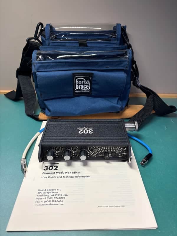 Sound Devices 302 field mixer w/ Portabrace MX-302 bag