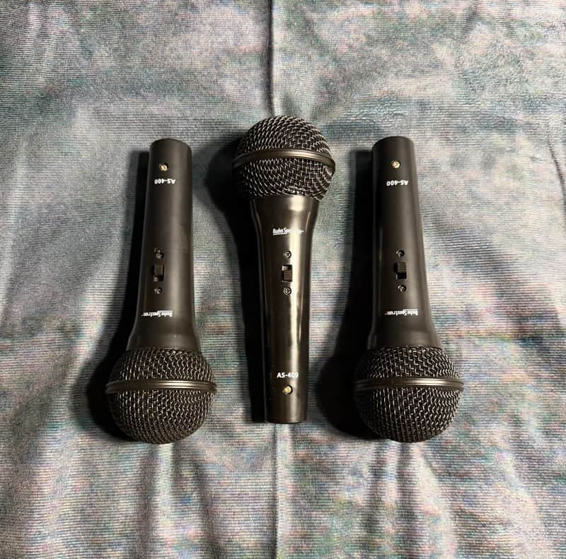 Audio Spectrum AS400 Dynamic Handheld Microphone with On/Off Switch - Lot of 3