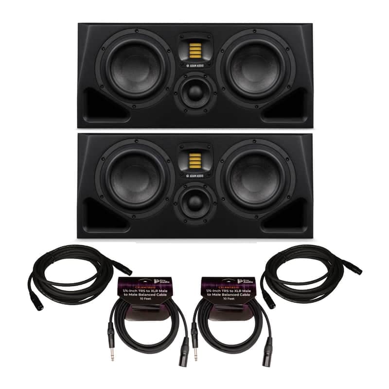 ADAM Audio A77H Powered Three-Way Midfield Studio Monitor (2-Pack) Bundle