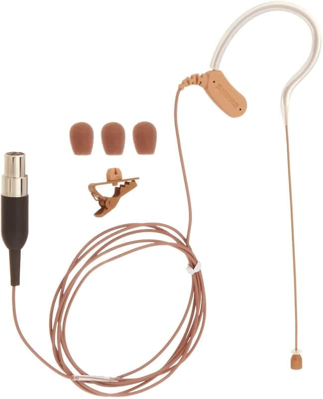 Mint Shure MX153C/O-TQG Omnidirectional Earset Headworn Microphone, Cocoa